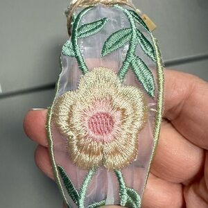 Stella embroidered sheer 2” wide headband hair accessory ivory feminine floral